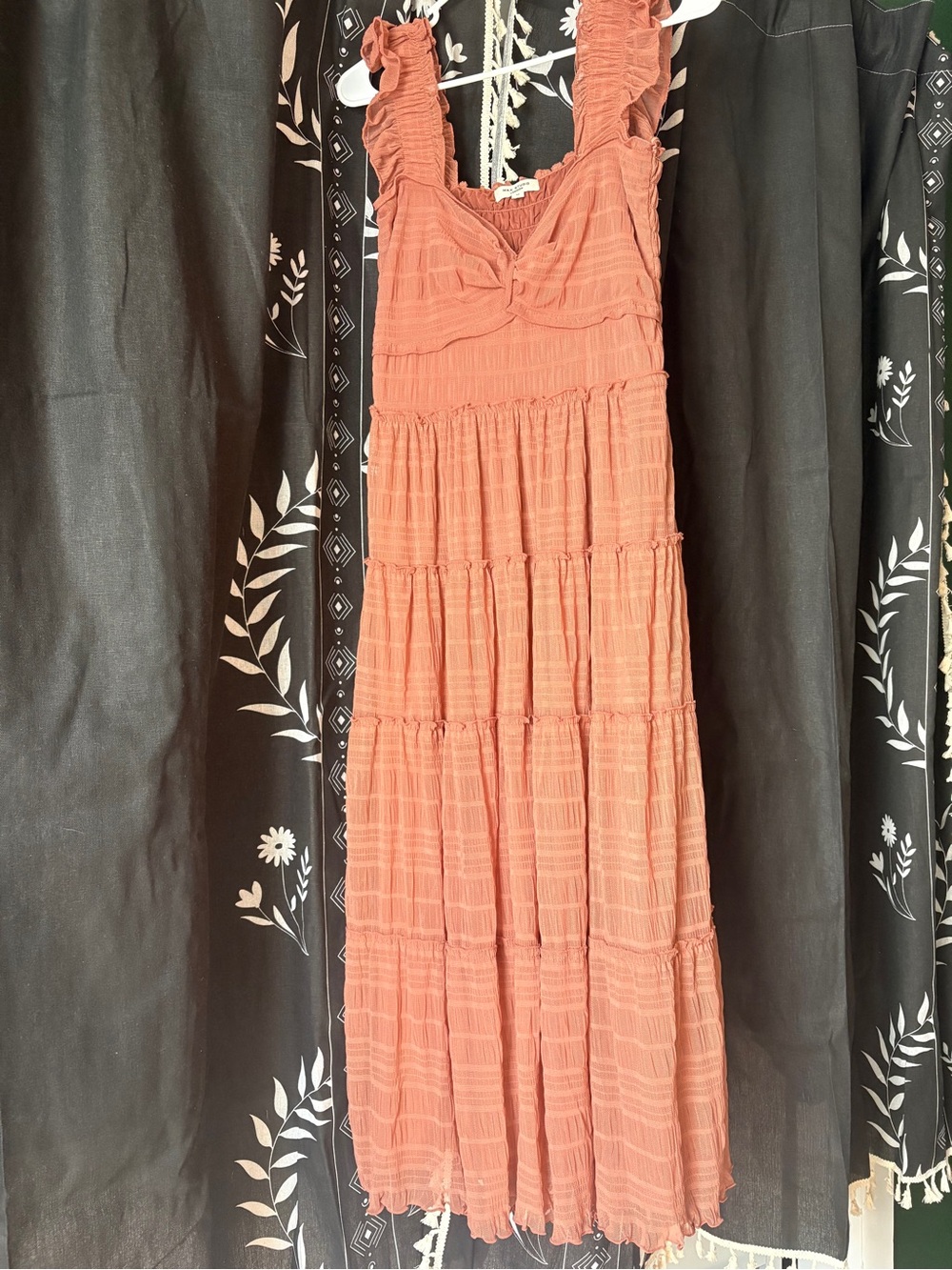 Max Studio Coral Tiered Maxi Dress with Ruffled Straps - Picture 1 of 3